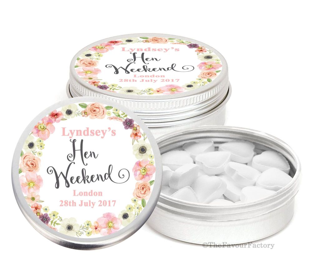Personalised Hen Do Party Favours Mint Tins x1