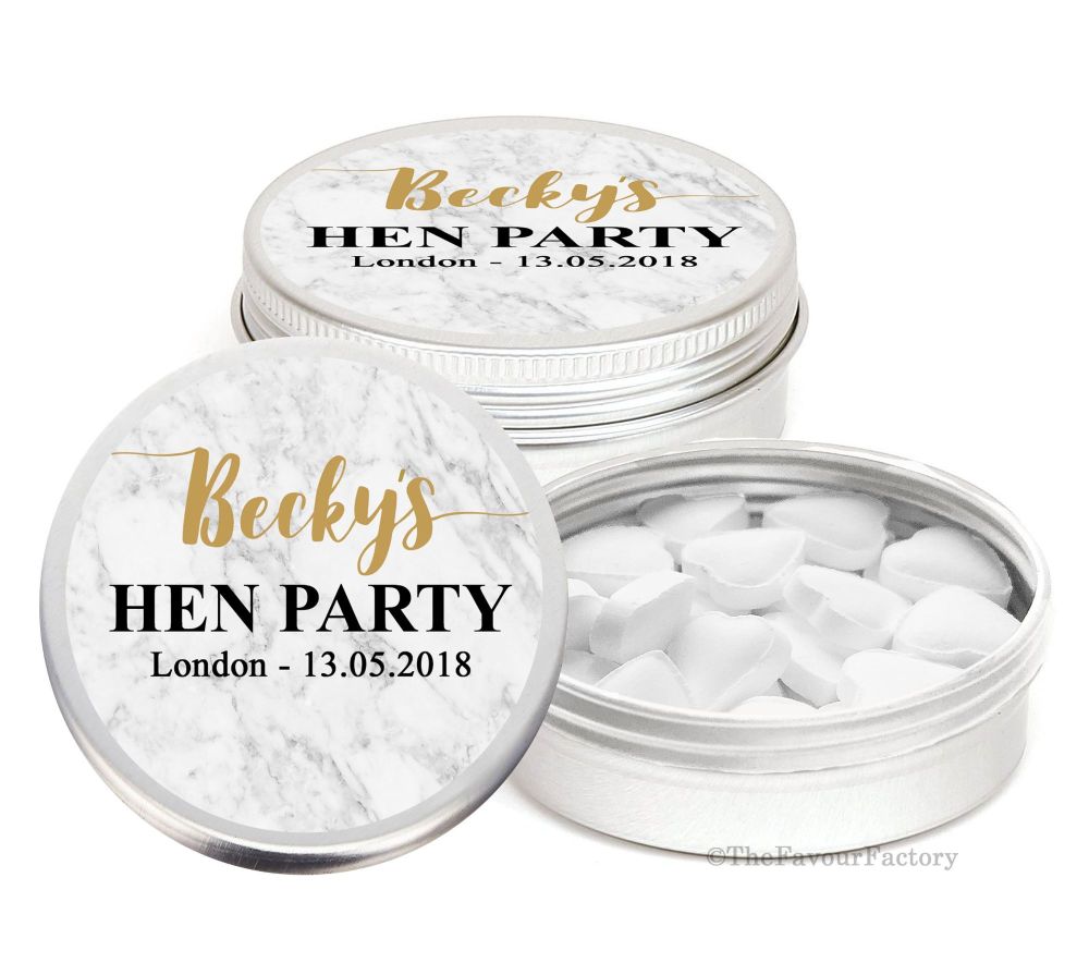 Personalised Hen Do Party Favours Mint Tins x1