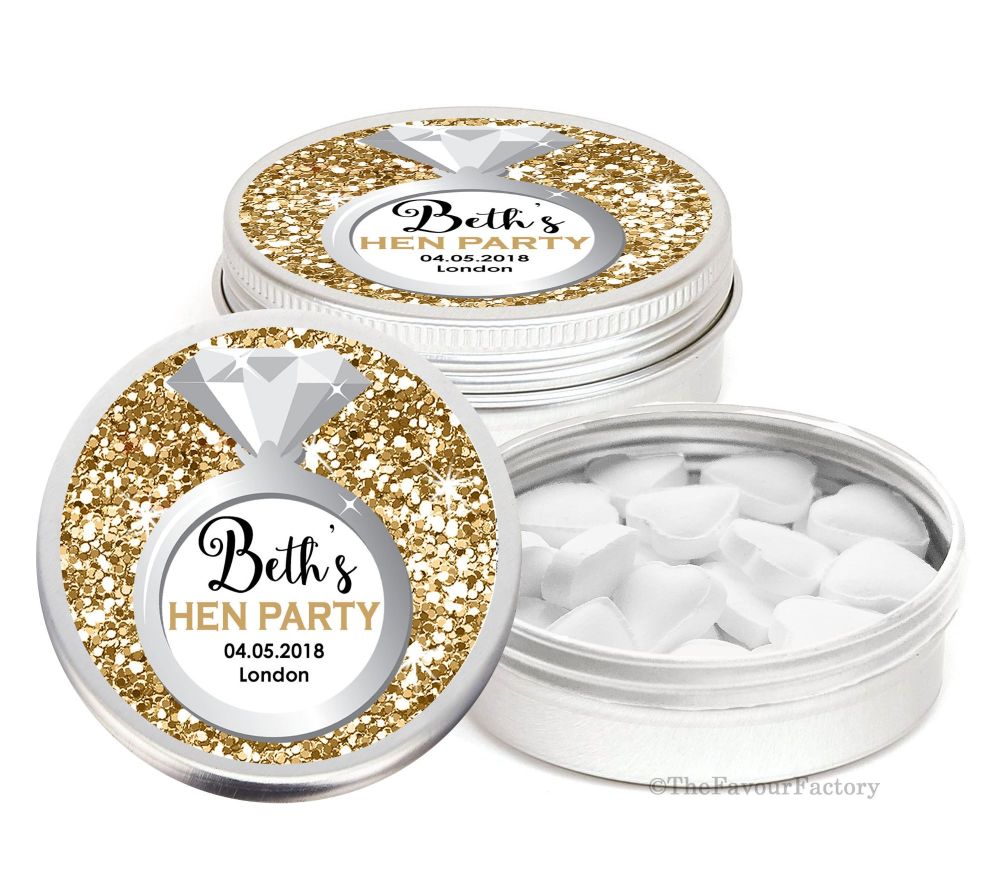 Personalised Hen Do Party Favours Mint Tins x1