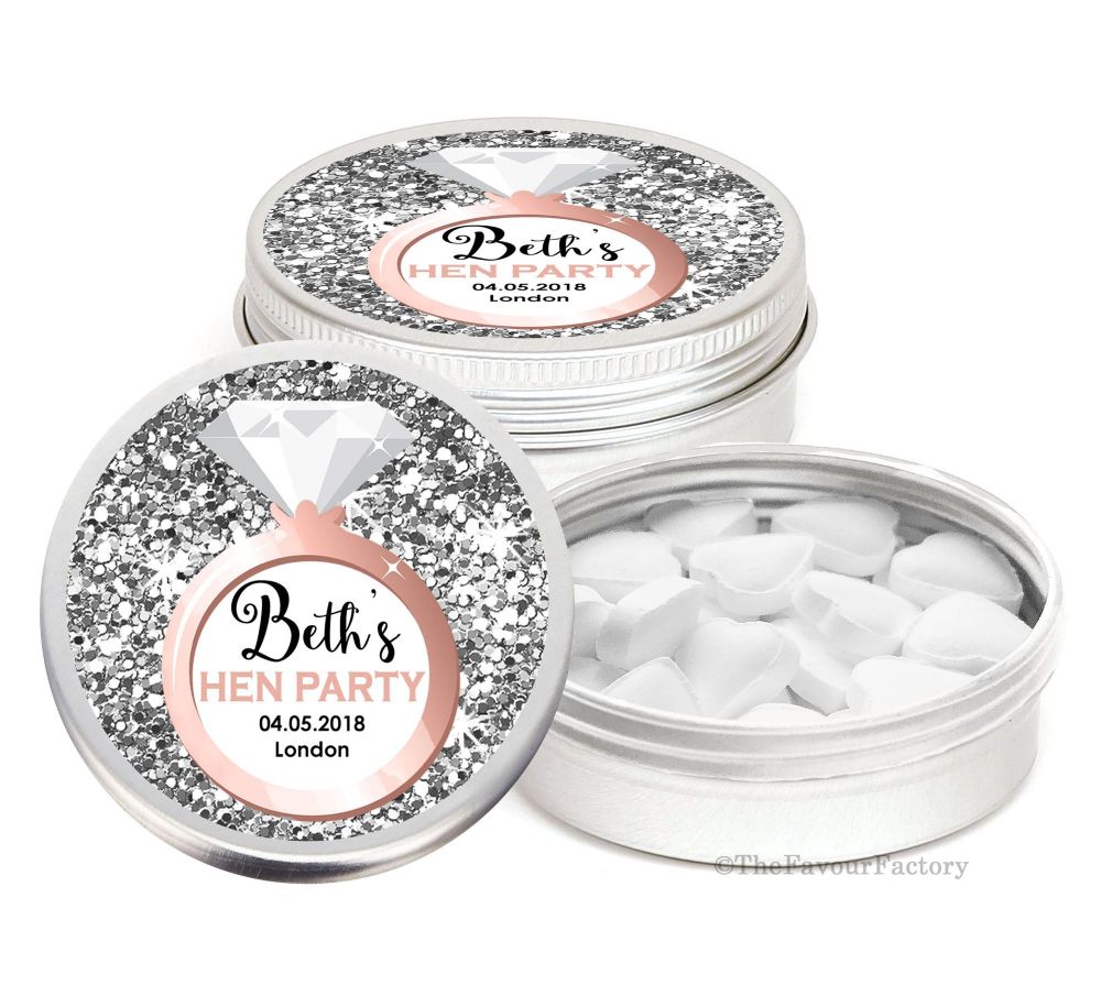 Personalised Hen Do Party Favours Mint Tins x1