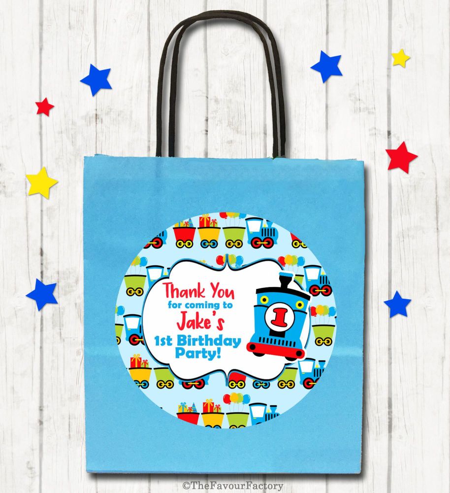 Choo Choo Train Personalised Paper Birthday Party Bags x1