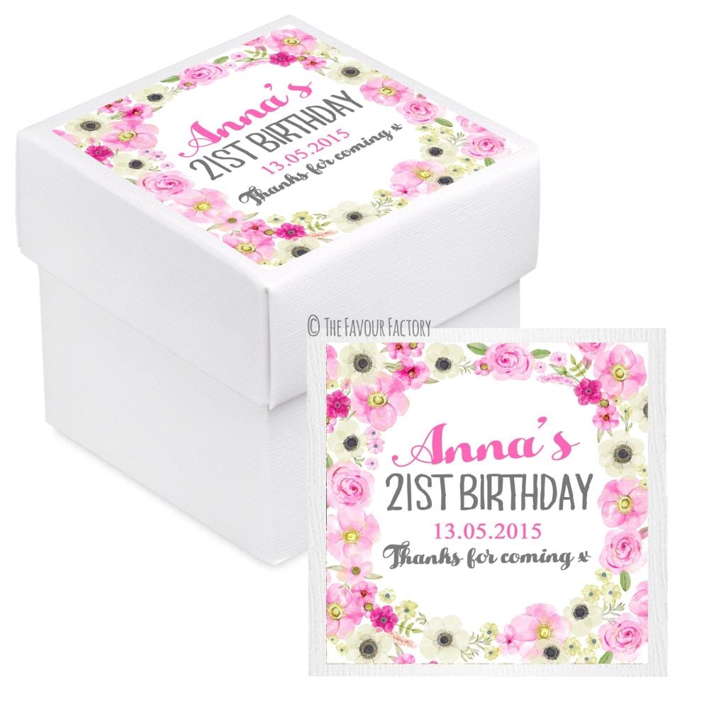 Anna Florals Personalised Birthday Party Favour Boxes With Lids x10