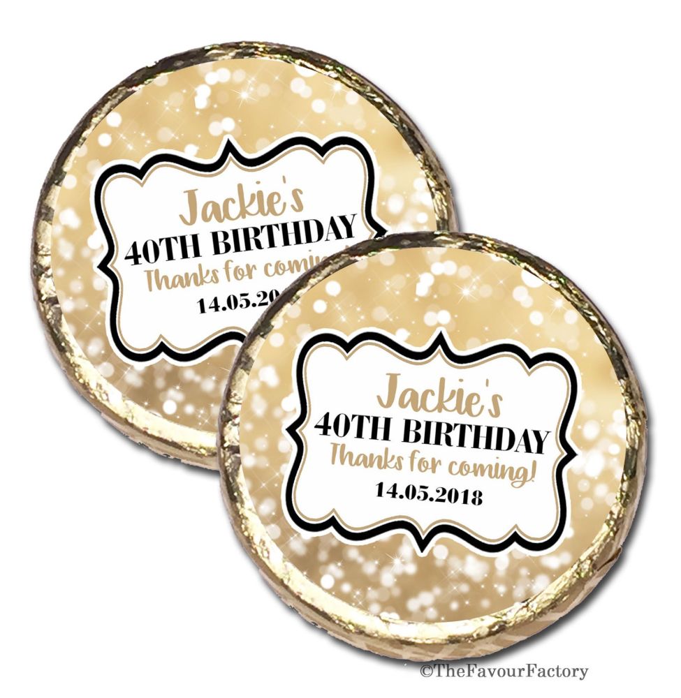 Personalised Birthday Party Chocolate Favours x 40 pieces