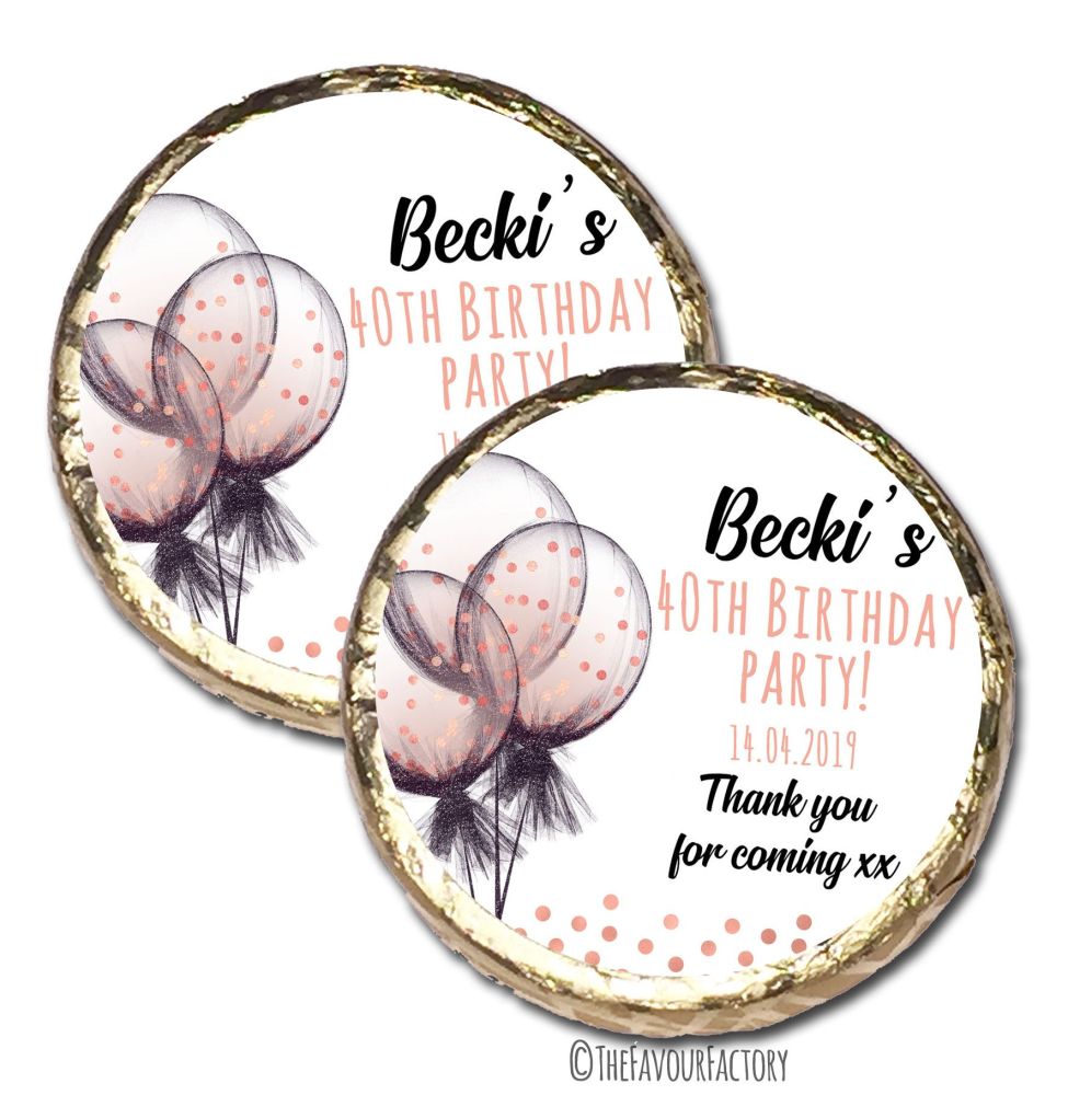 Personalised Birthday Party Chocolate Favours x 40 pieces