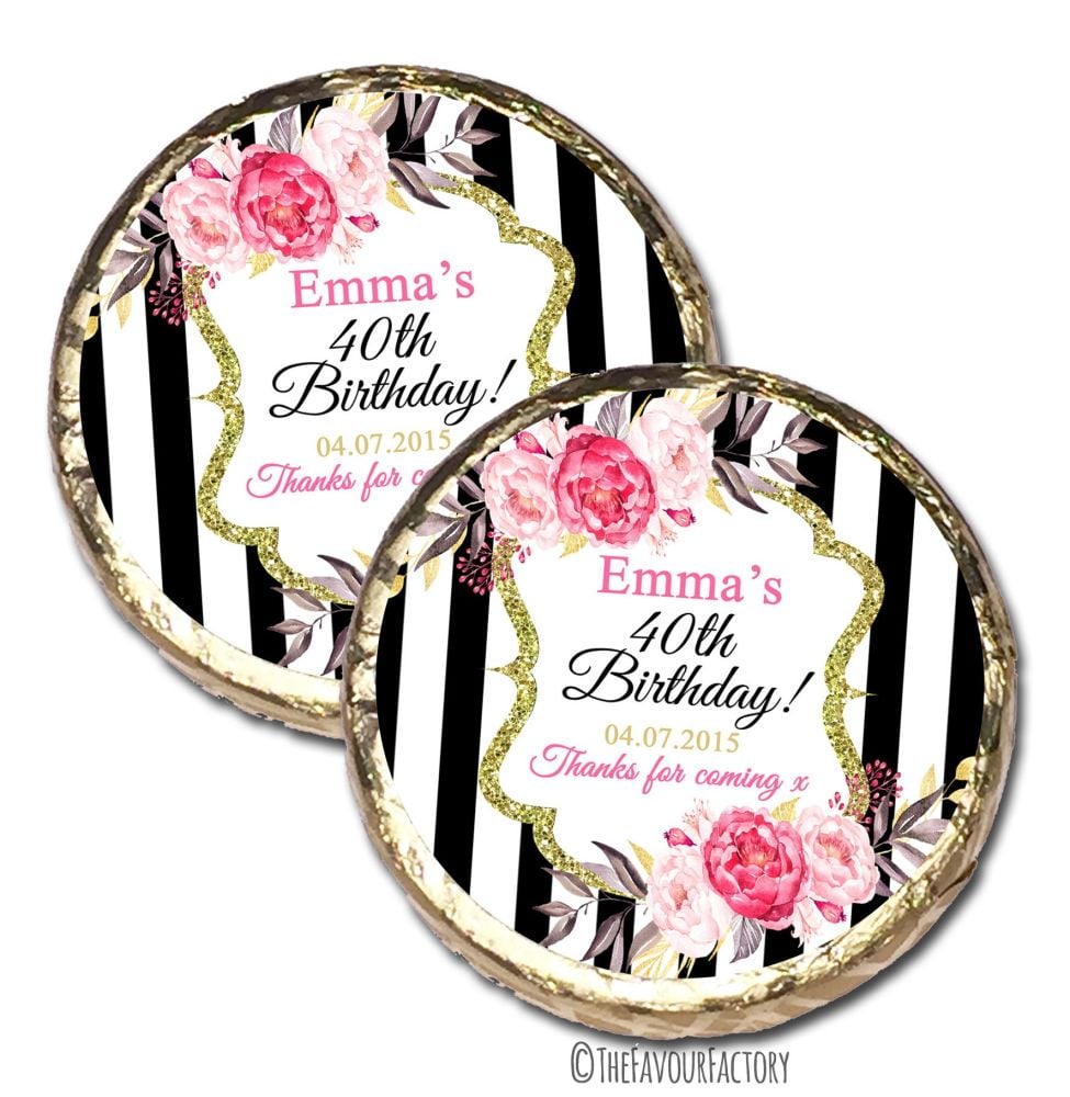 Personalised Birthday Party Chocolate Favours x 40 pieces