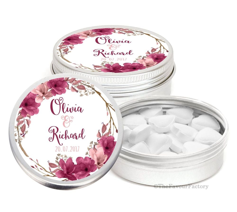 Personalised Wedding Favour Mint Tins x1