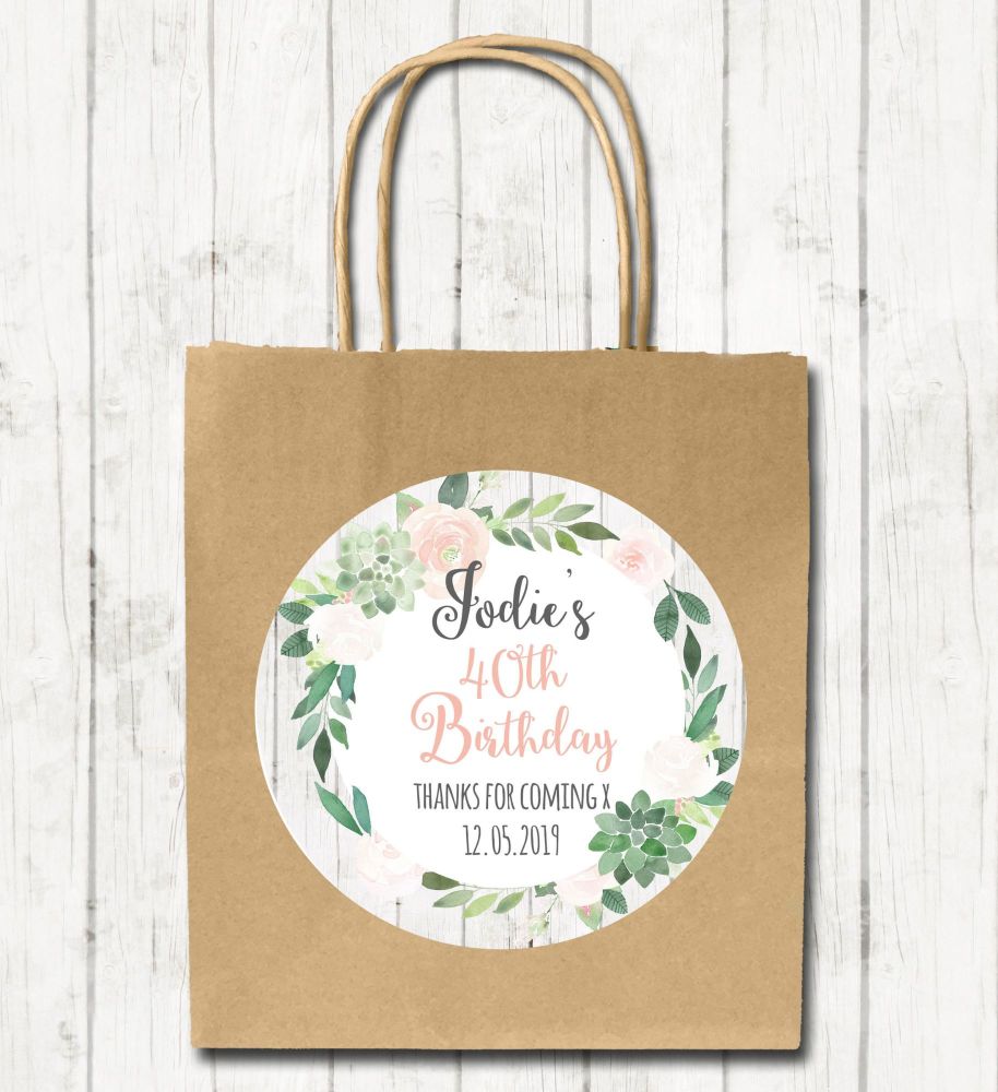 Personalised Paper Birthday Party Bags x1