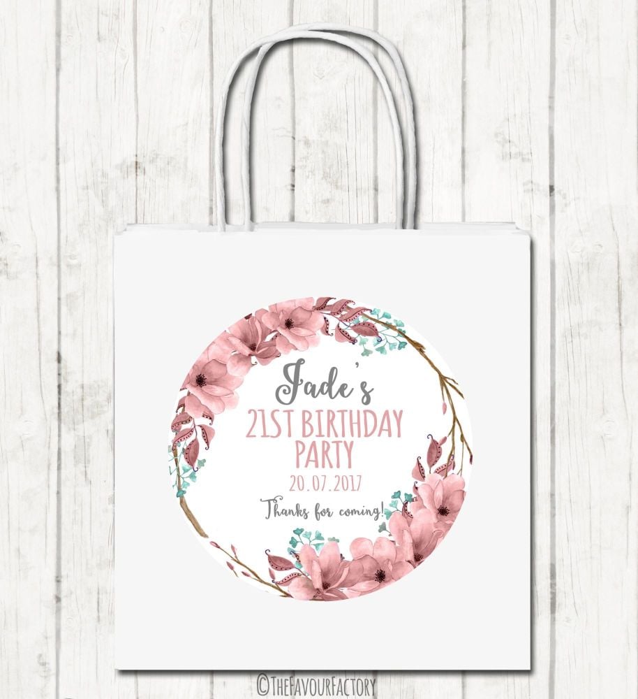 Personalised Paper Birthday Party Bags x1