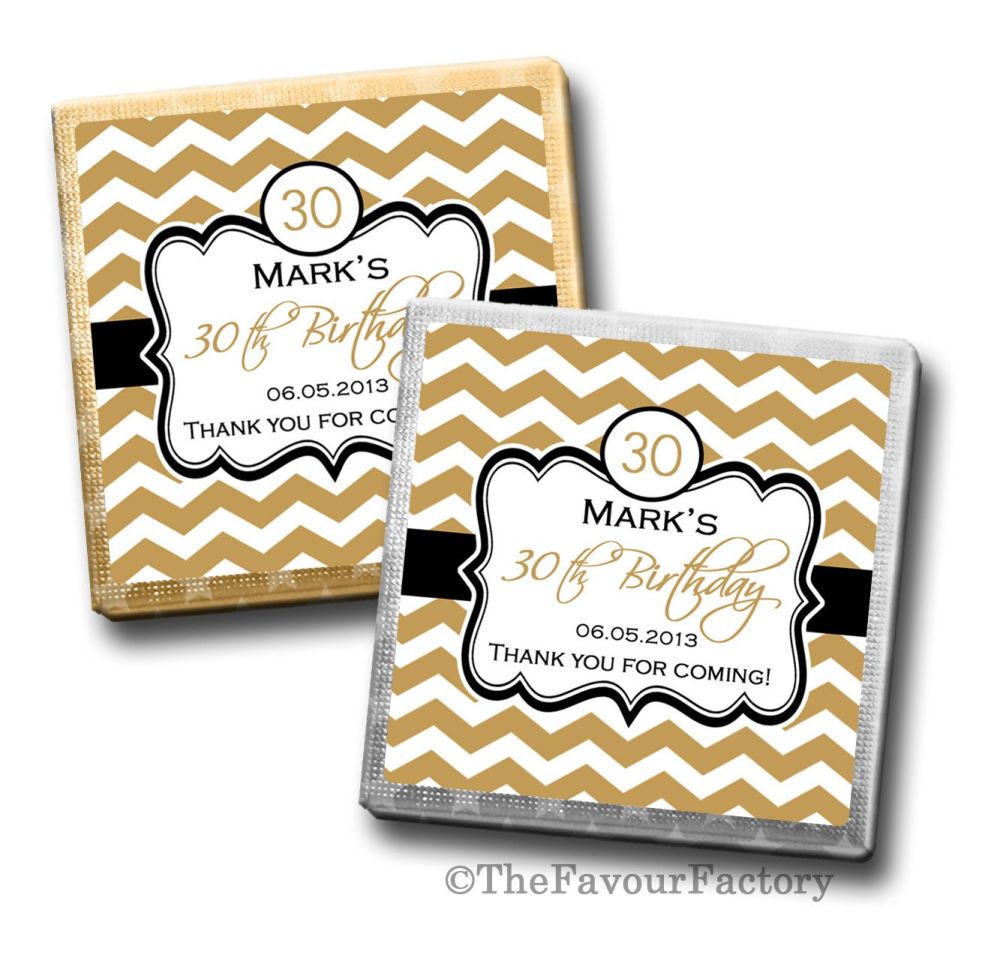Birthday Party Personalised Milk Chocolates Squares x10