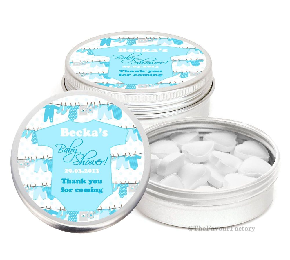 Personalised Baby Shower Party Favour Tins x1