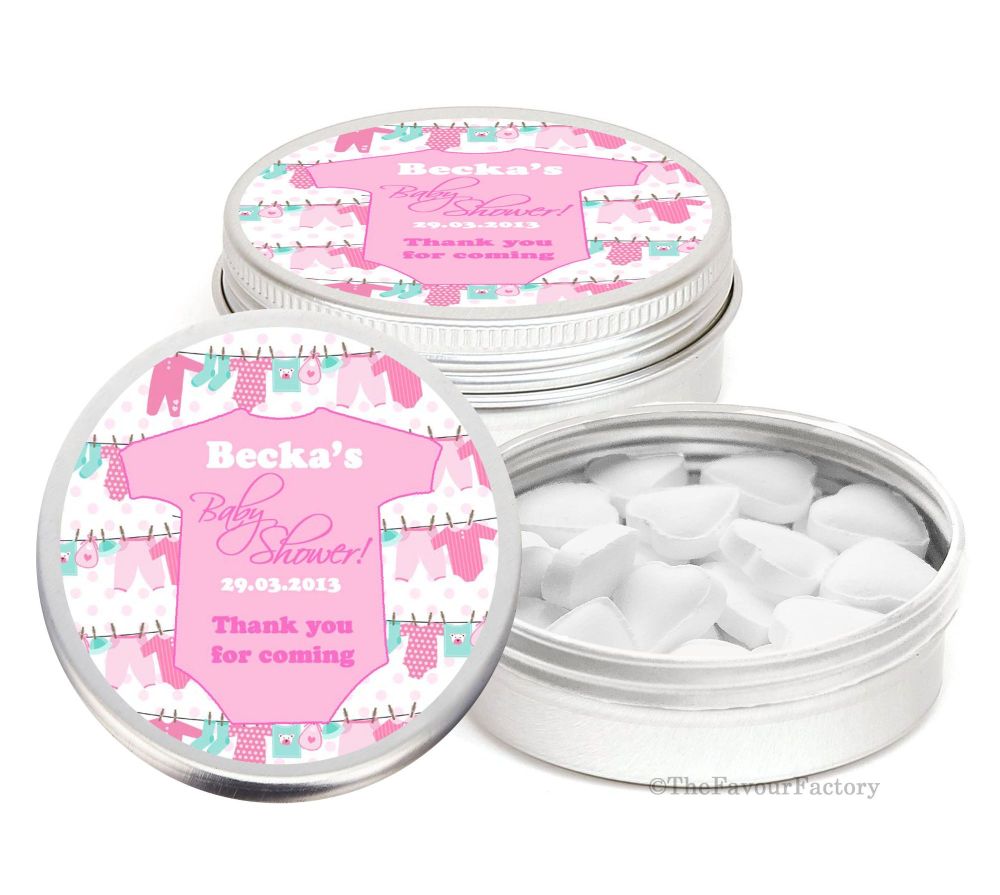 Personalised Baby Shower Party Favour Tins x1