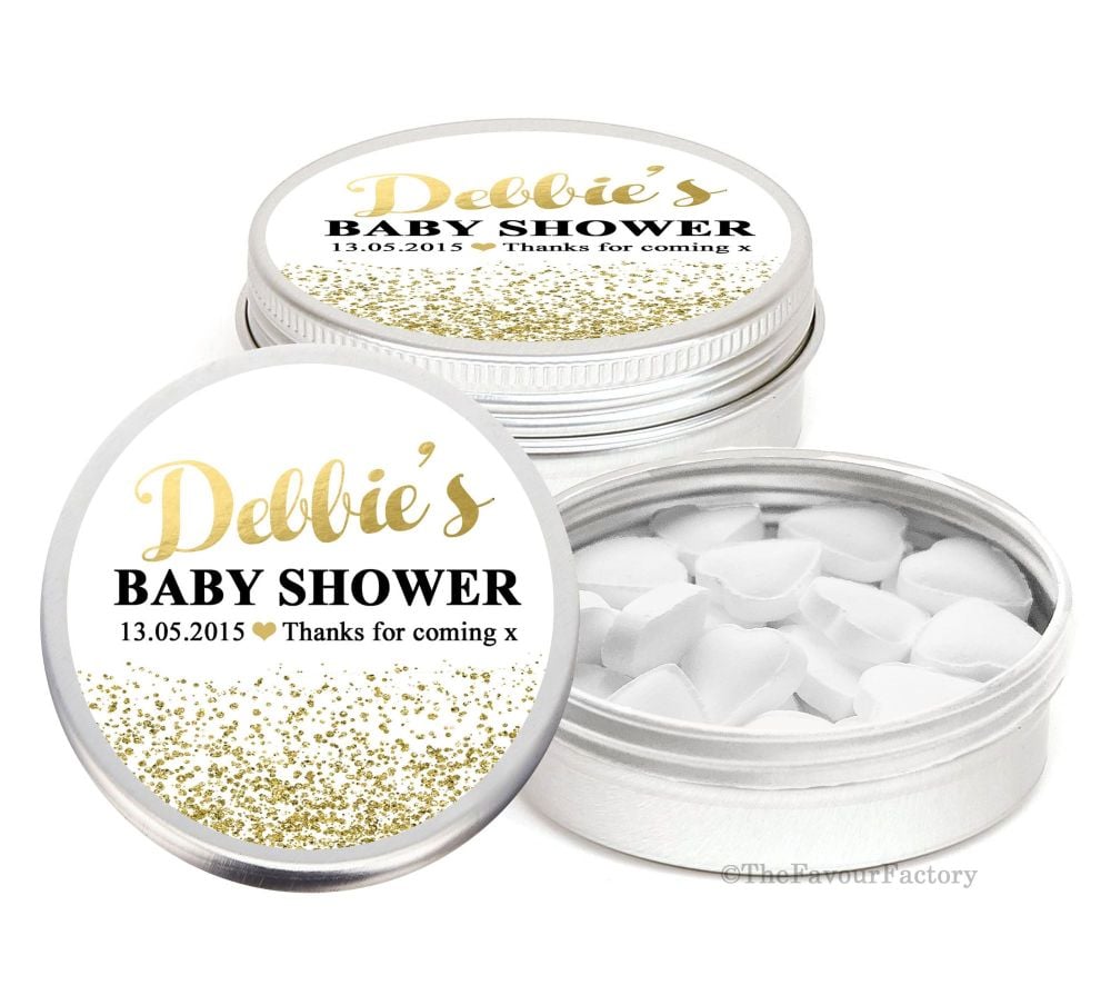 Personalised Baby Shower Party Favour Tins x1