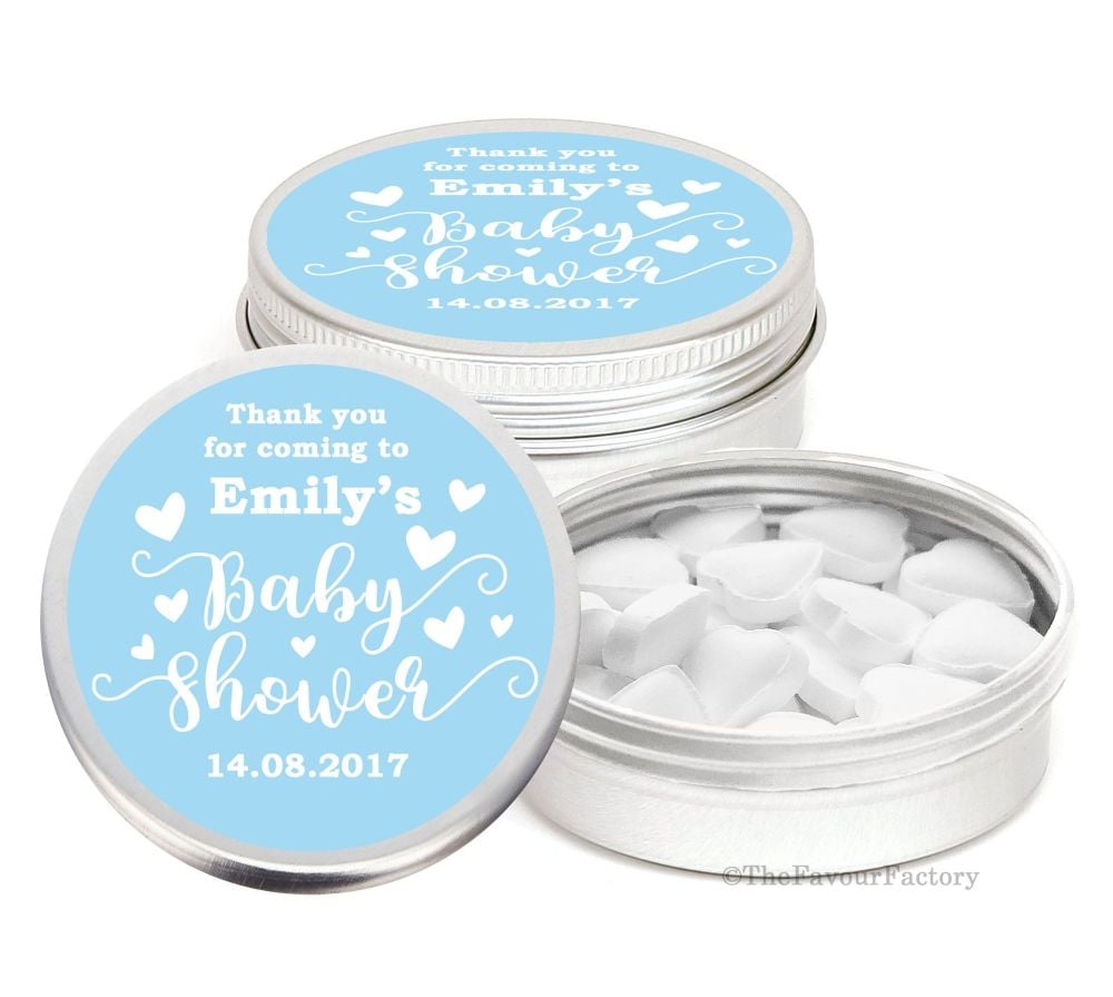 Personalised Baby Shower Party Favour Tins x1