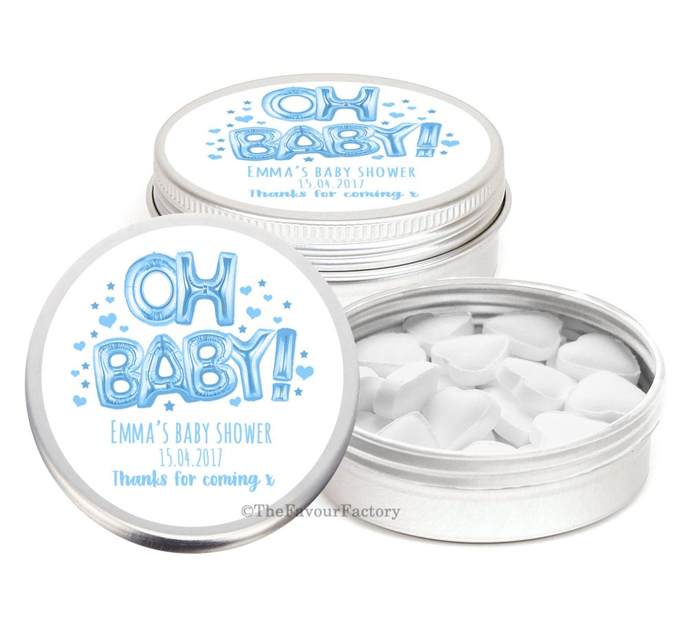 Personalised Baby Shower Party Favour Tins x1