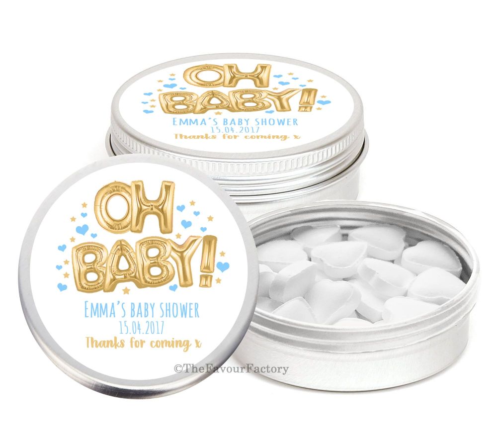 Personalised Baby Shower Party Favour Tins x1