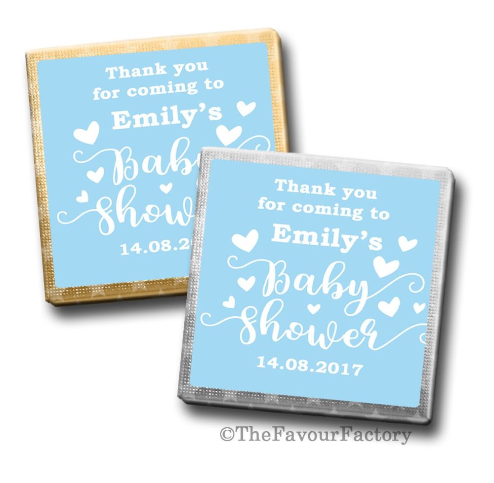 Baby Shower Personalised Milk Chocolates Squares x10