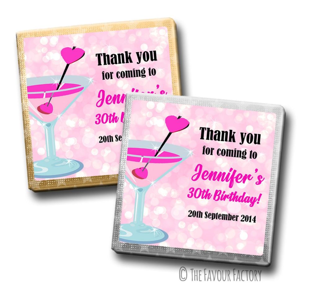 Birthday Party Personalised Milk Chocolates Squares x10