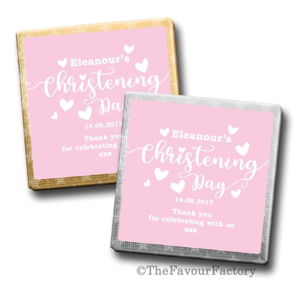 Christening Personalised Milk Chocolates Squares x10