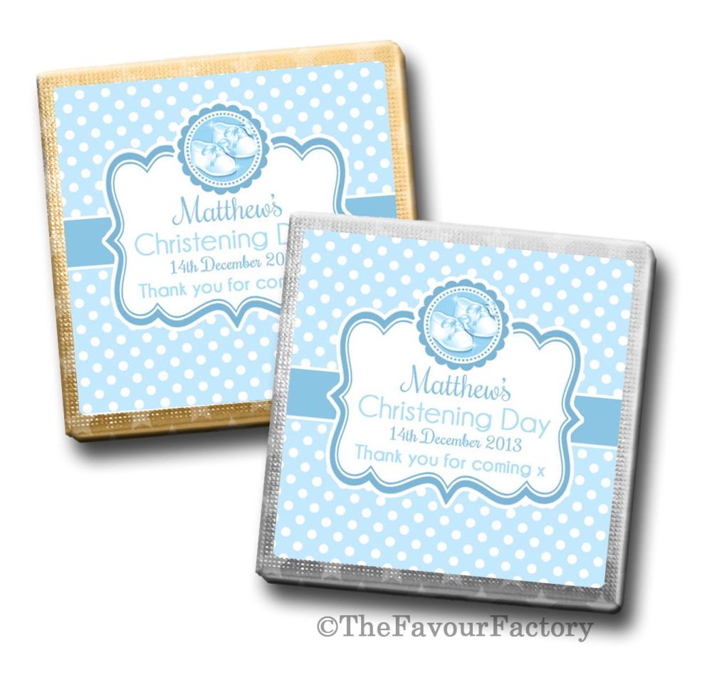 Christening Personalised Milk Chocolates Squares x10