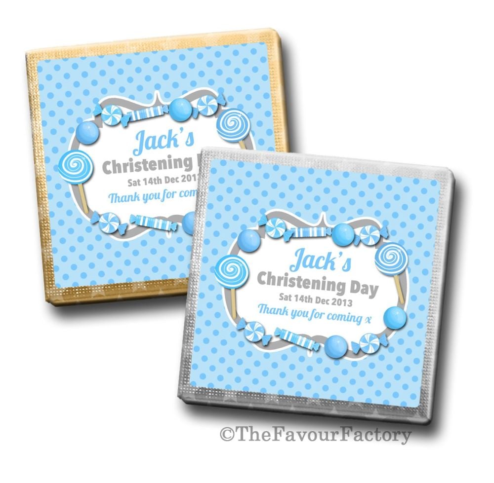 Christening Personalised Milk Chocolates Squares x10