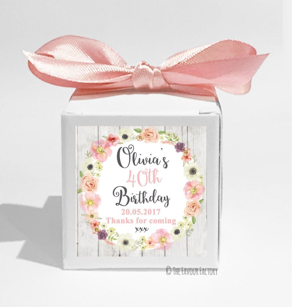 Jessica Florals Personalised Birthday Party Favour Boxes KITS x1