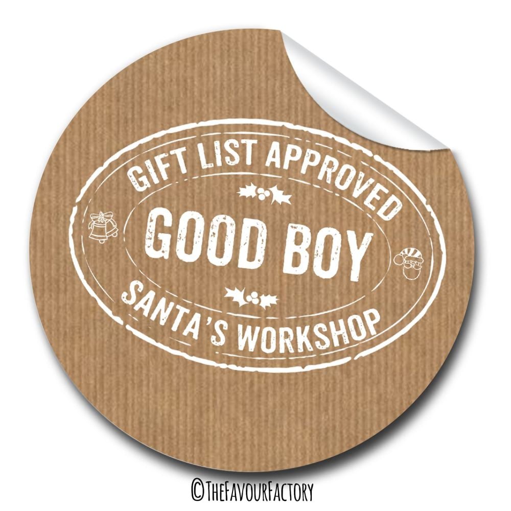 Good Boy Stamp Personalised Gift Tags Labels Stickers 1xA4 sheet