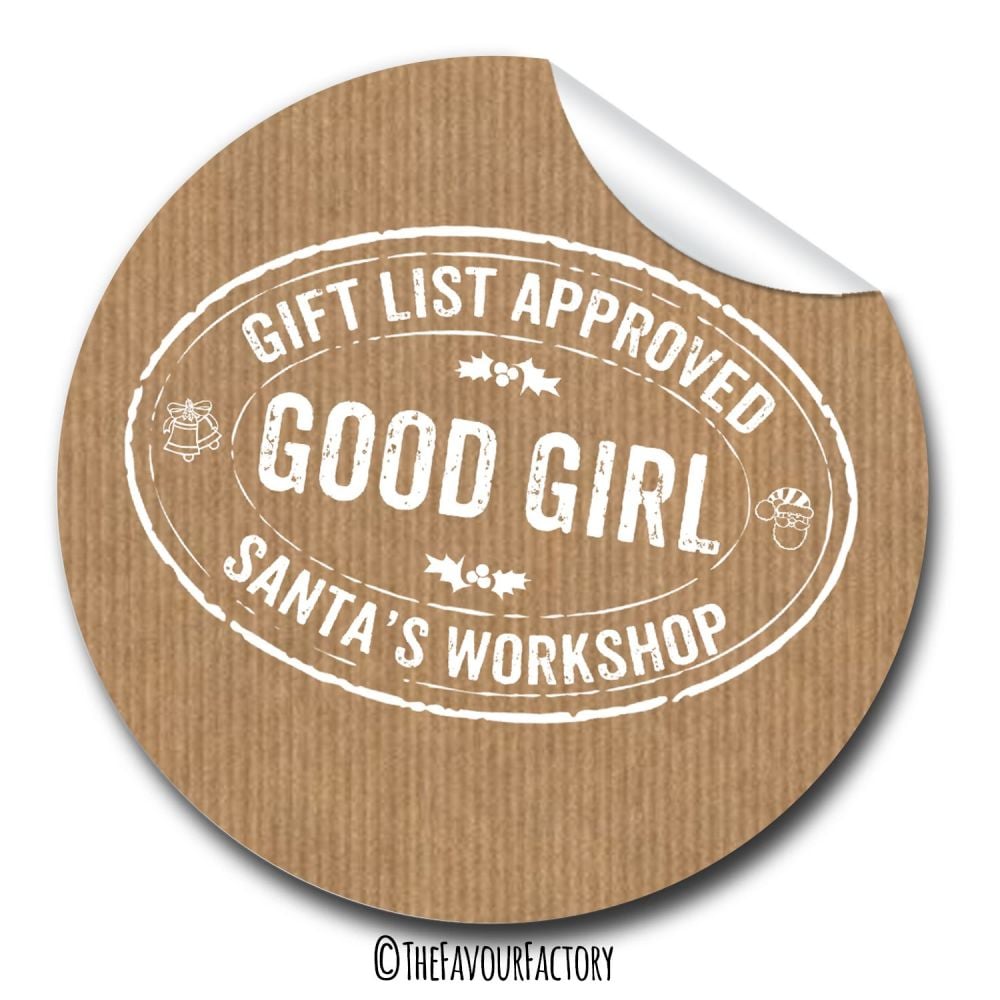 Good Girl Stamp Personalised Gift Tags Labels Stickers 1xA4 sheet