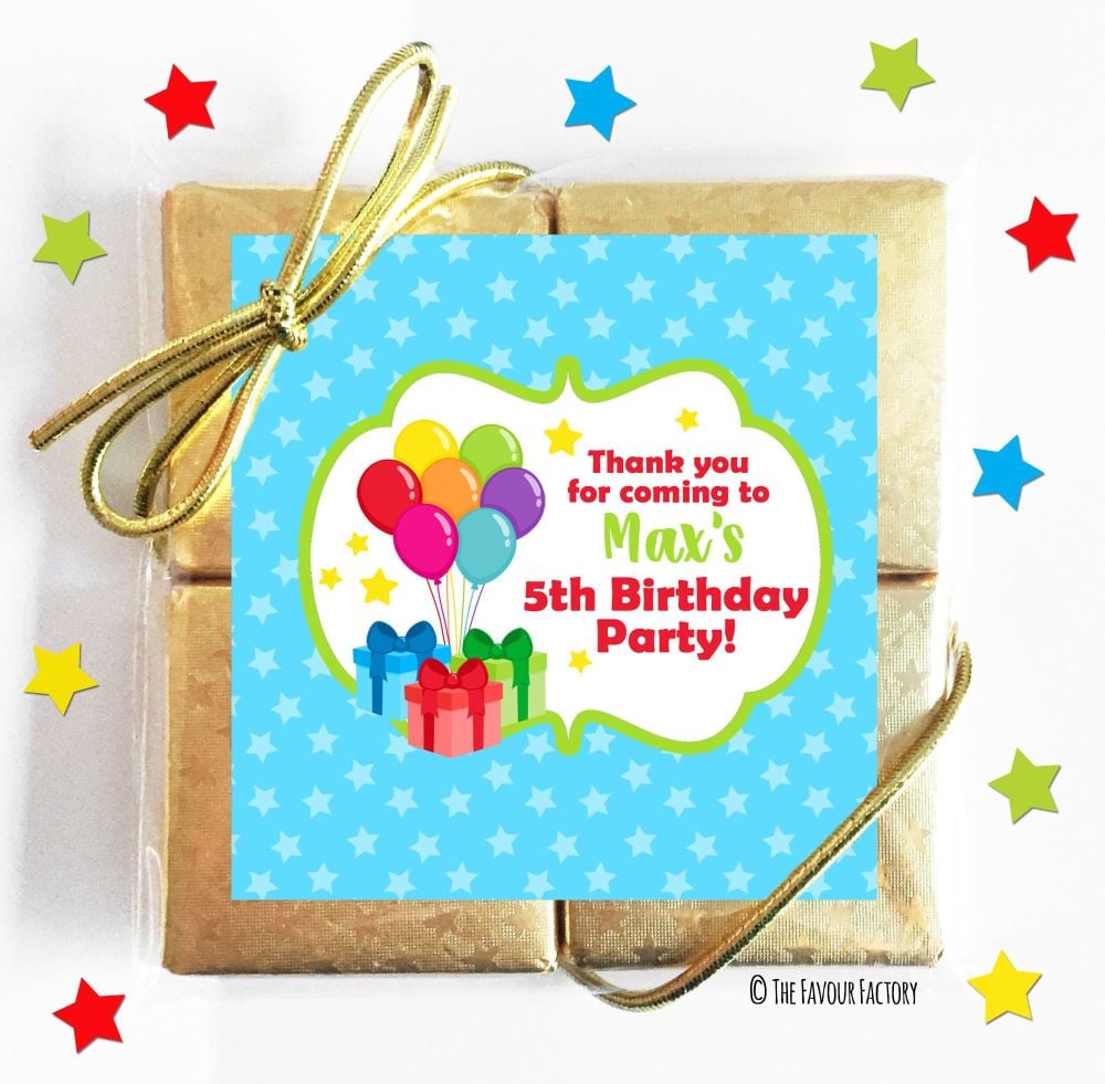 Kids Party Chocolate Quads Favours x5