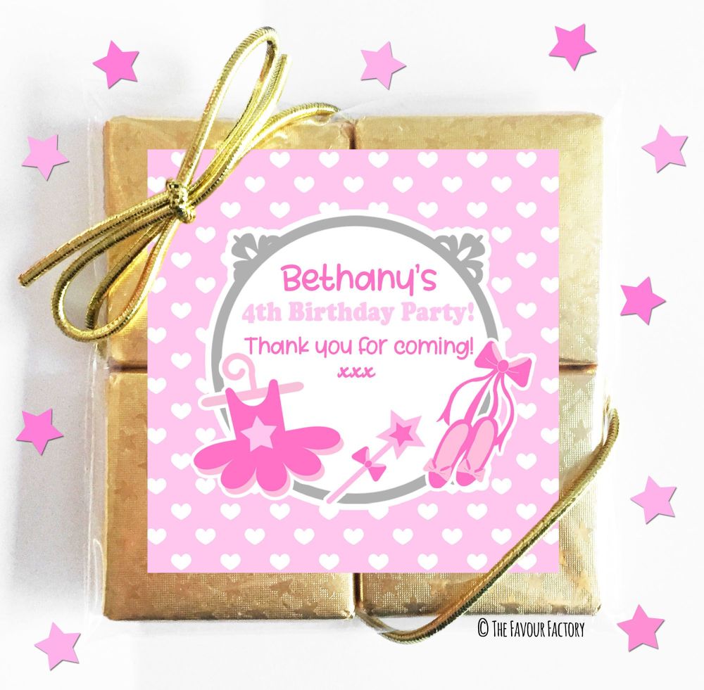 Kids Party Chocolate Quads Favours x5