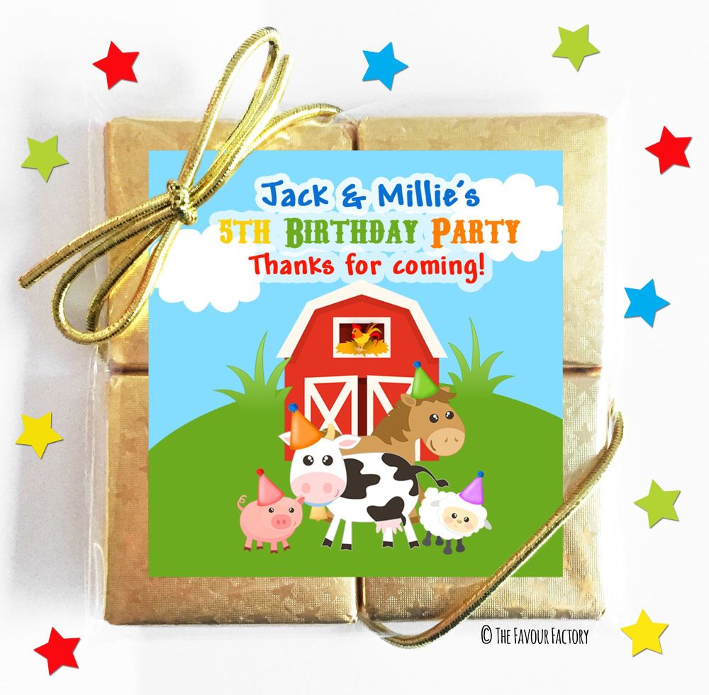 Kids Party Chocolate Quads Favours x5