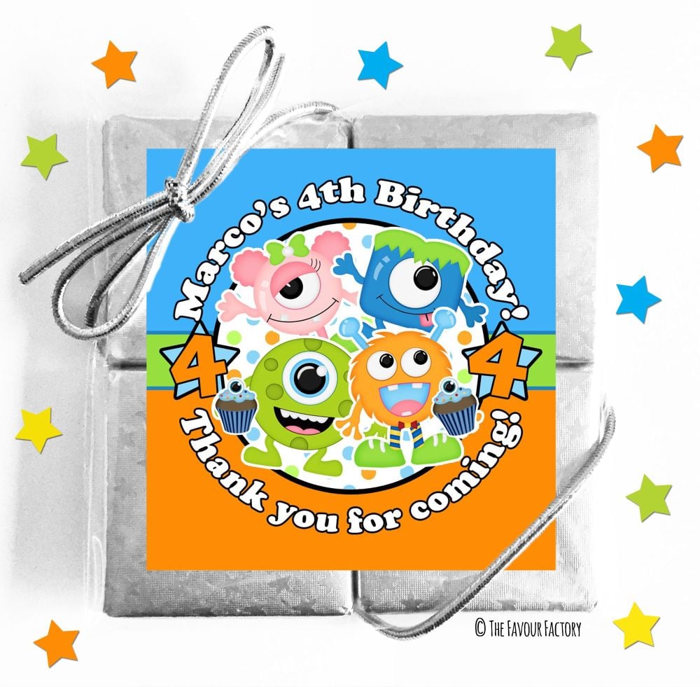 Kids Party Chocolate Quads Favours x5