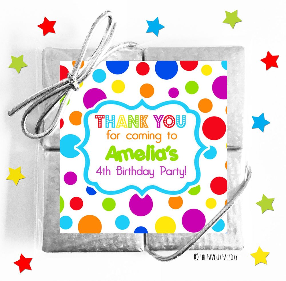 Kids Party Chocolate Quads Favours x5