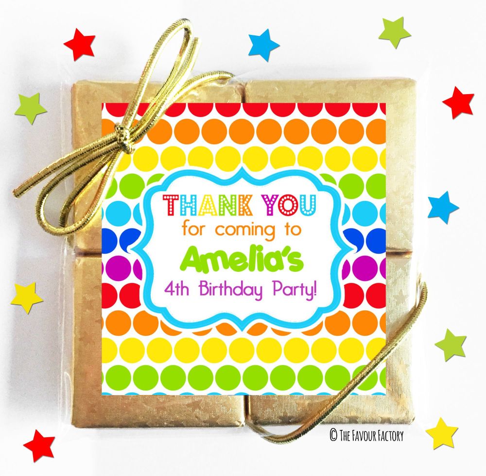 Kids Party Chocolate Quads Favours x5