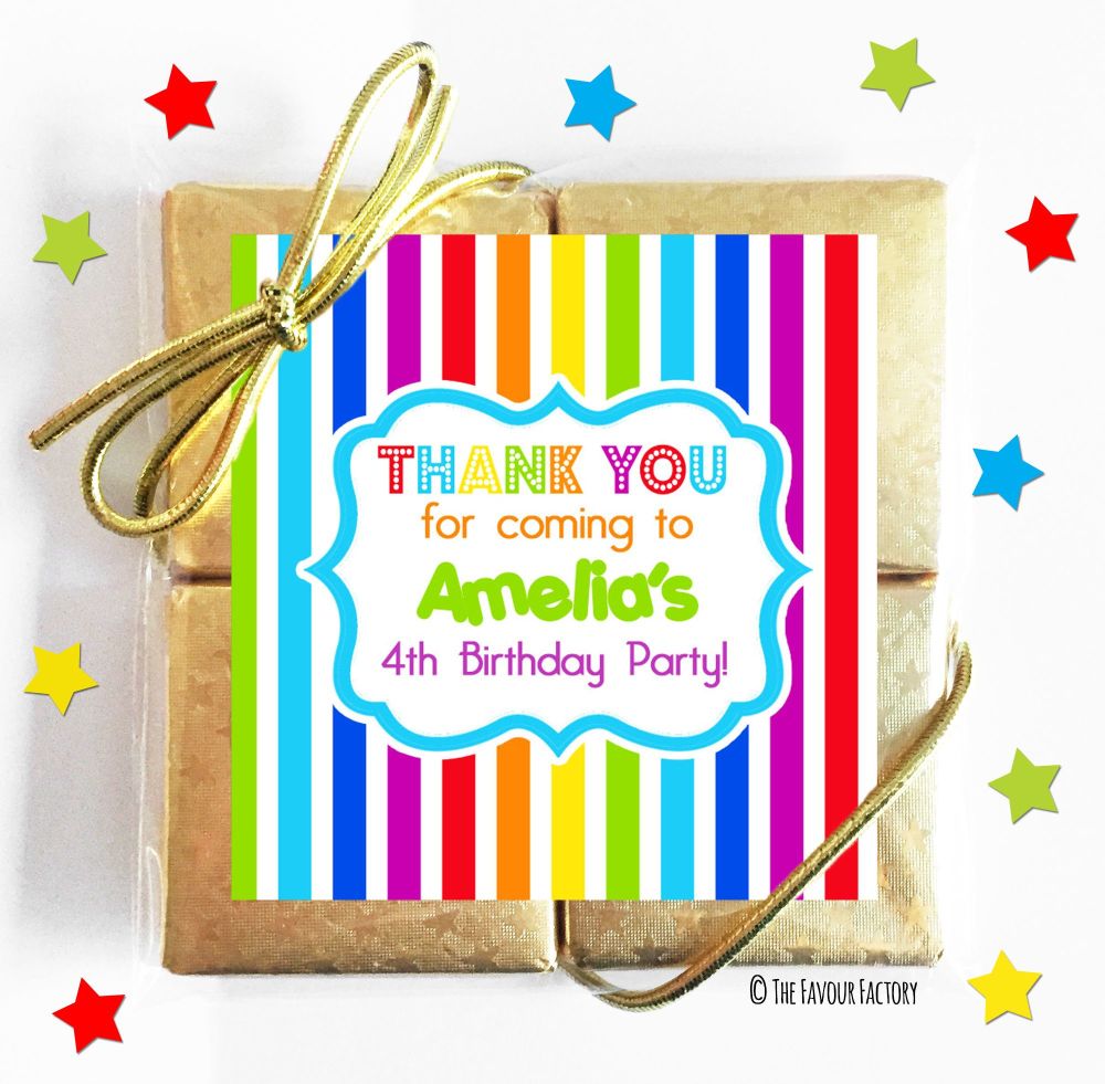 Kids Party Chocolate Quads Favours x5