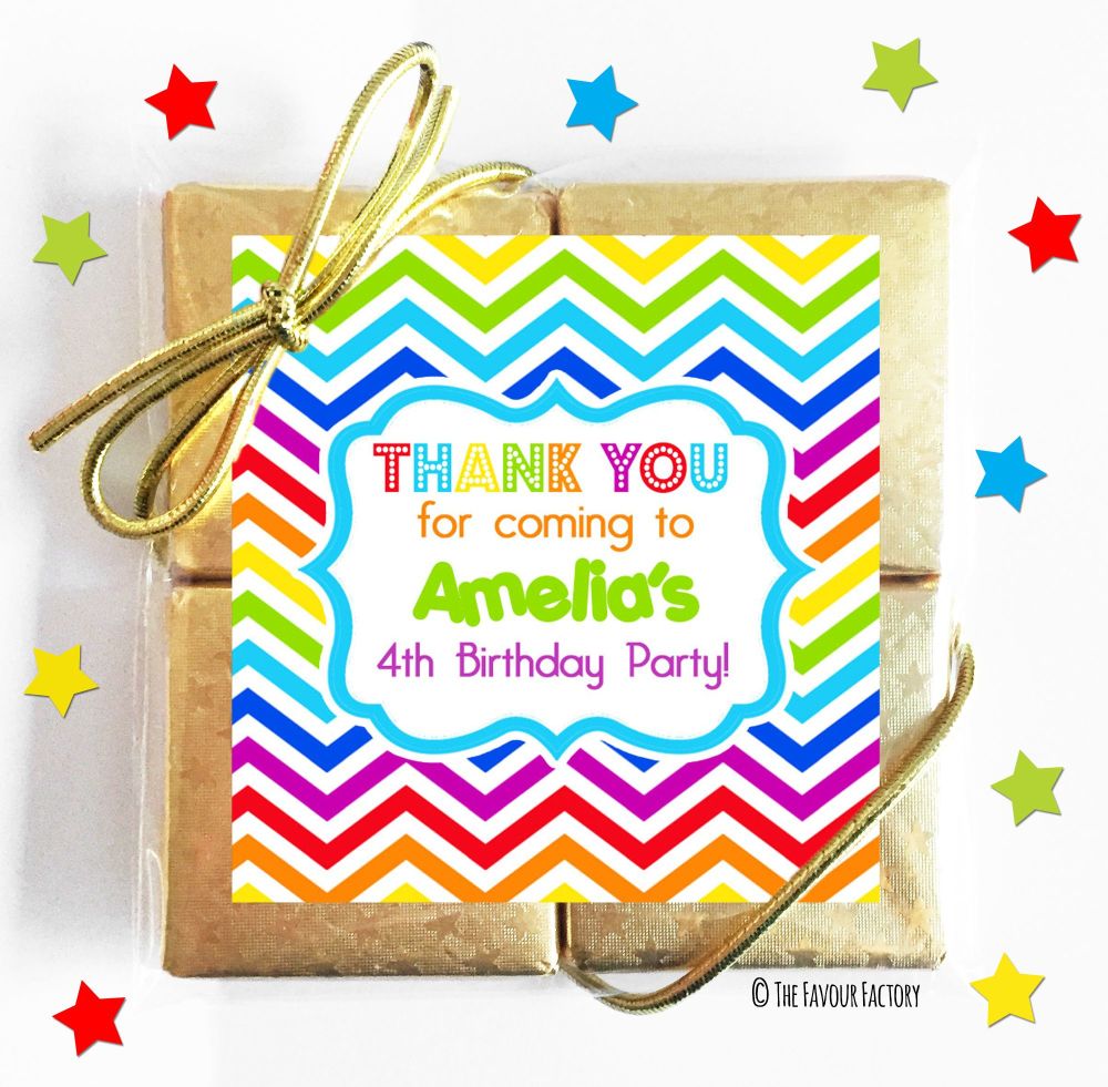 Kids Party Chocolate Quads Favours x5