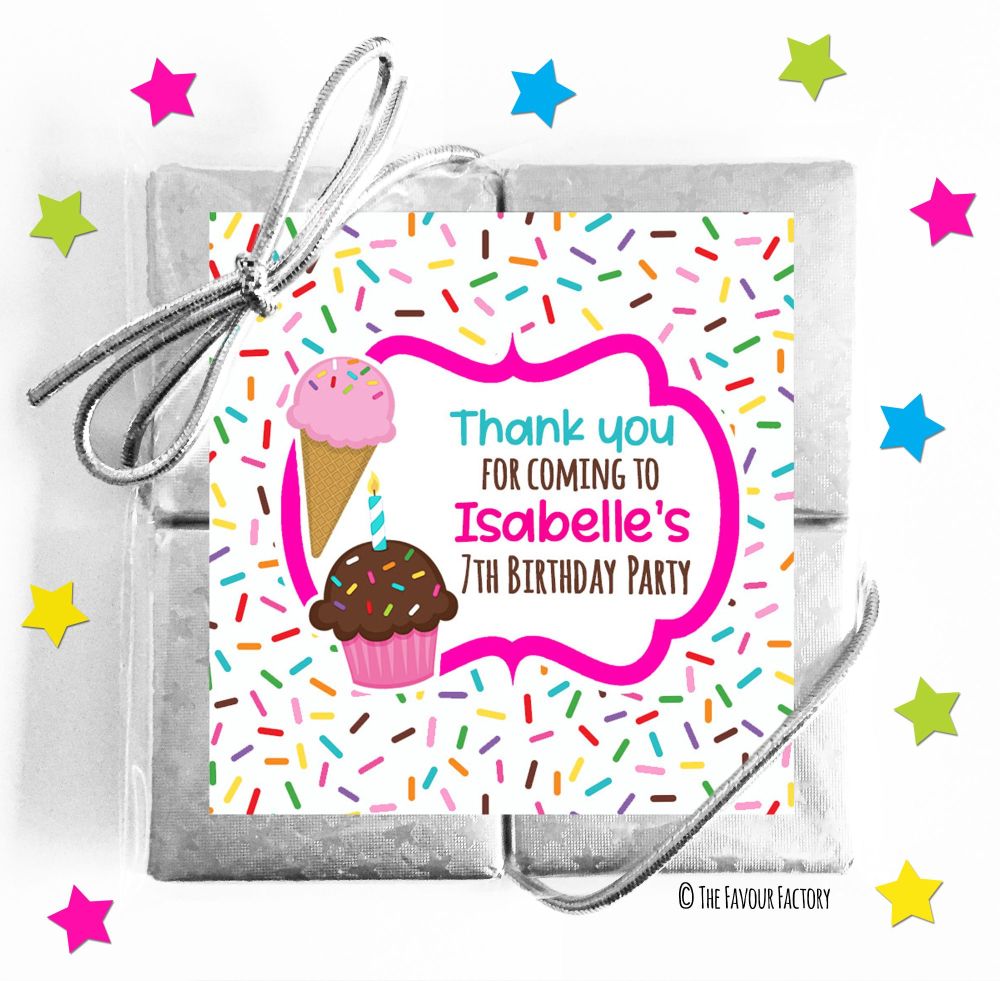 Kids Party Chocolate Quads Favours x5