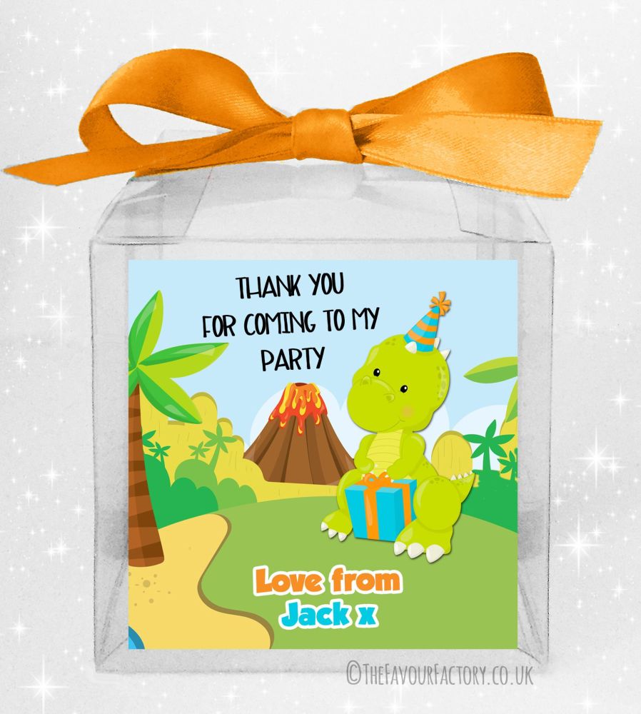 Kids Party Personalised Clear Sweet Treat Boxes x5