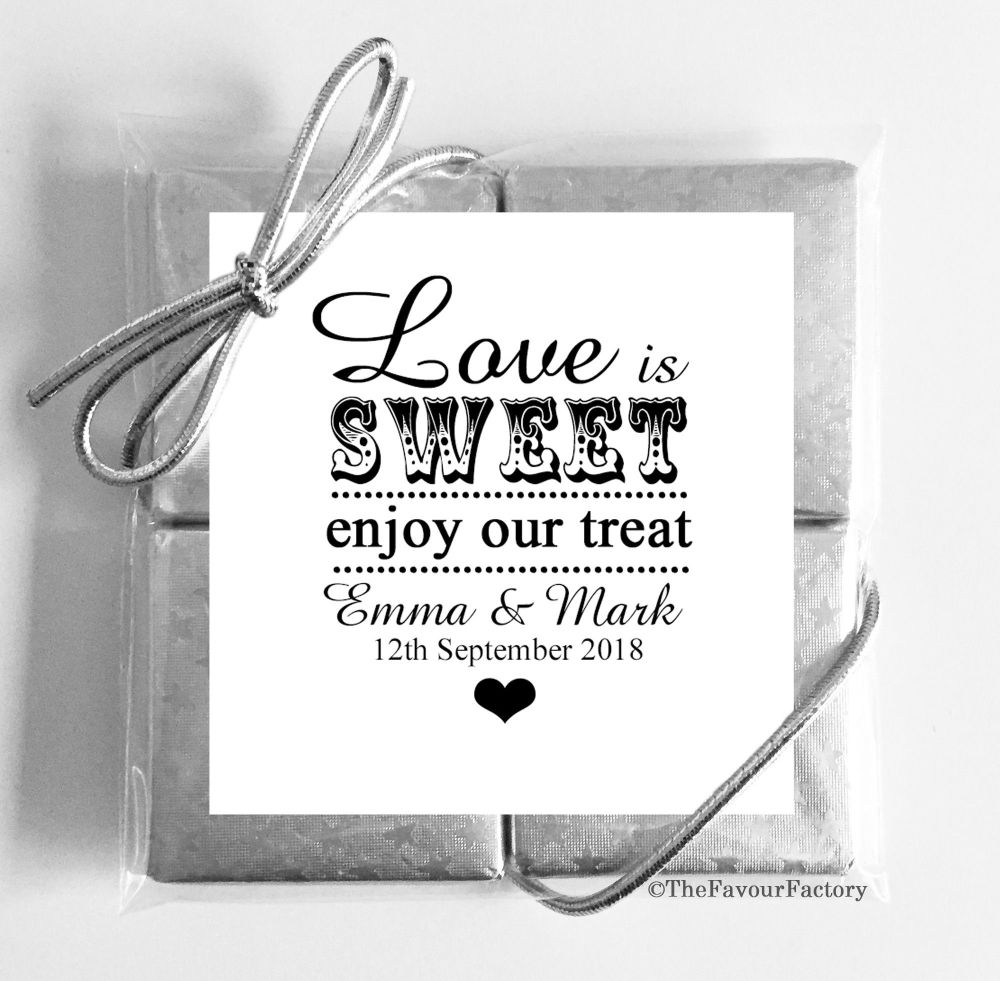 Wedding Chocolates Favours Quads - Classic x1