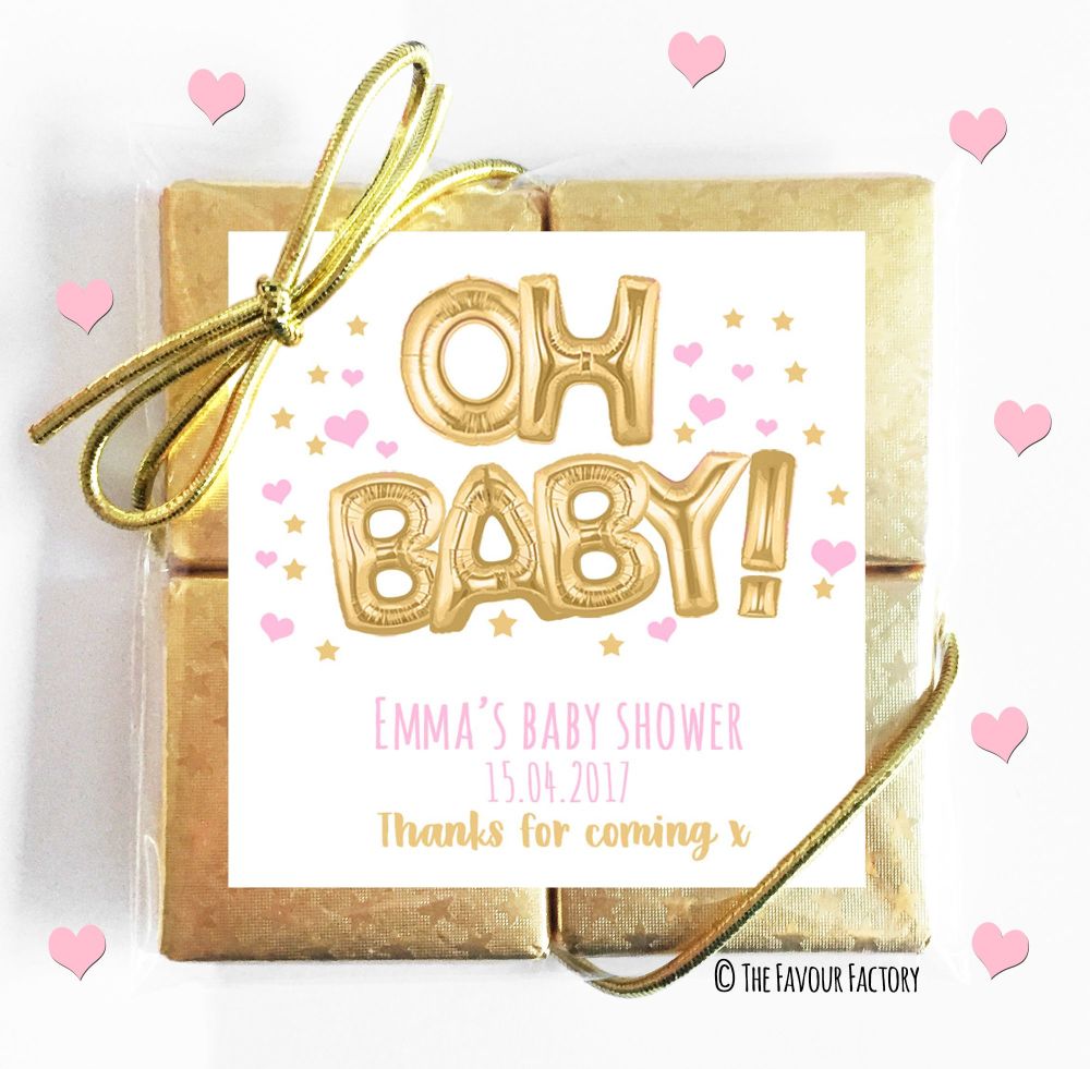 pink baby shower favours