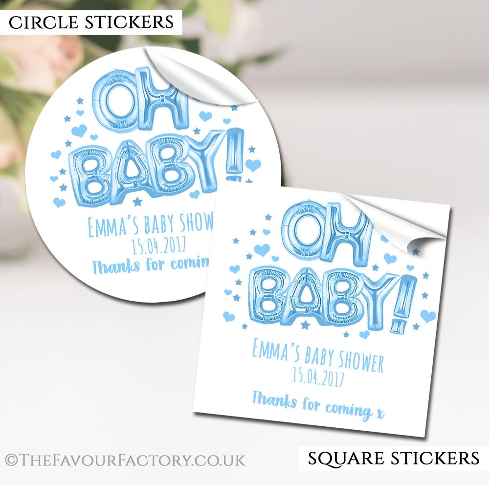 Baby Shower Stickers Personalised