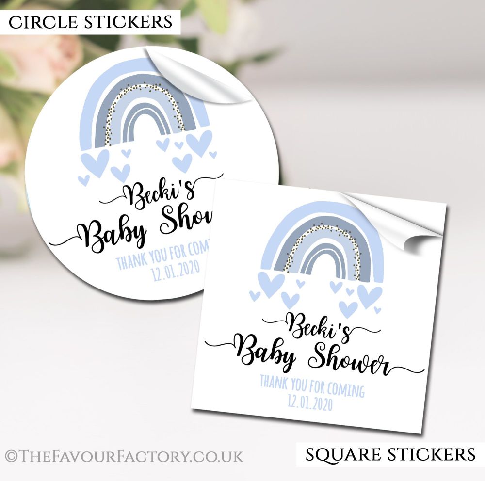 Baby Shower Stickers Personalised