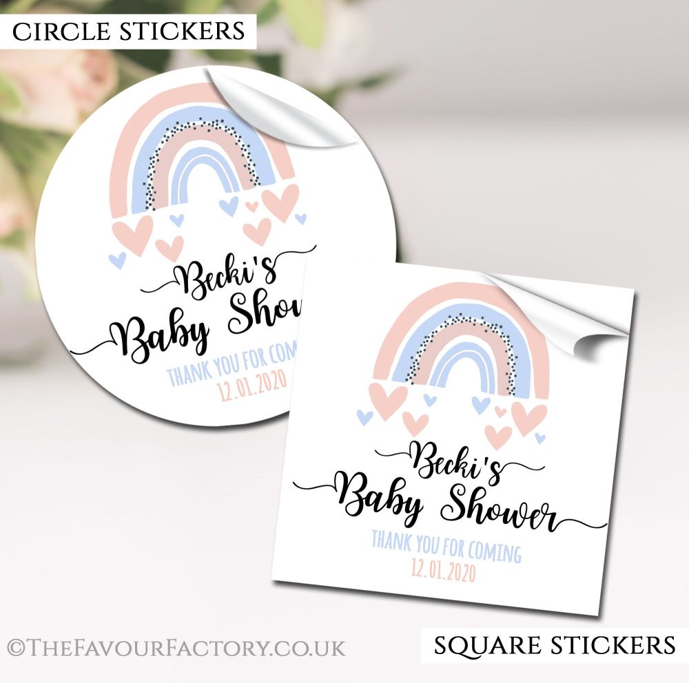 Baby Shower Stickers Personalised