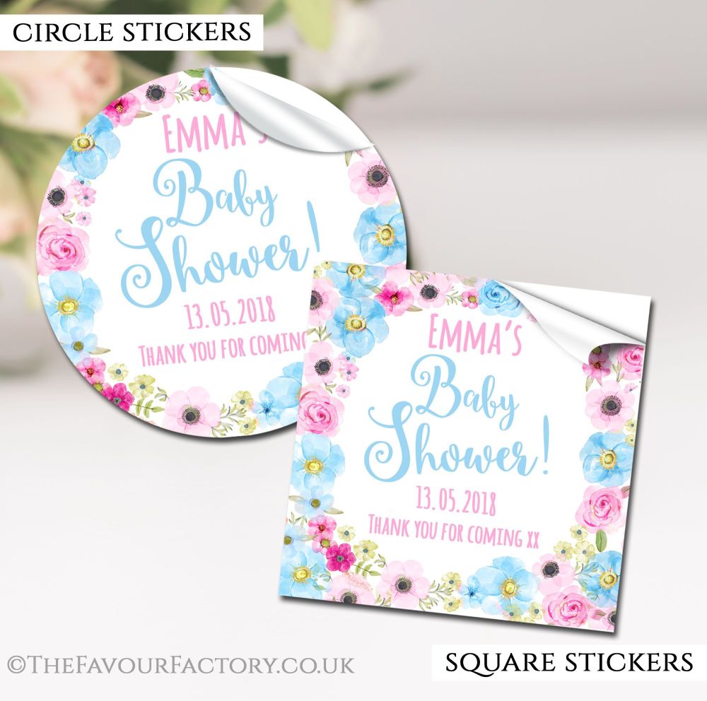 Baby Shower Stickers Personalised