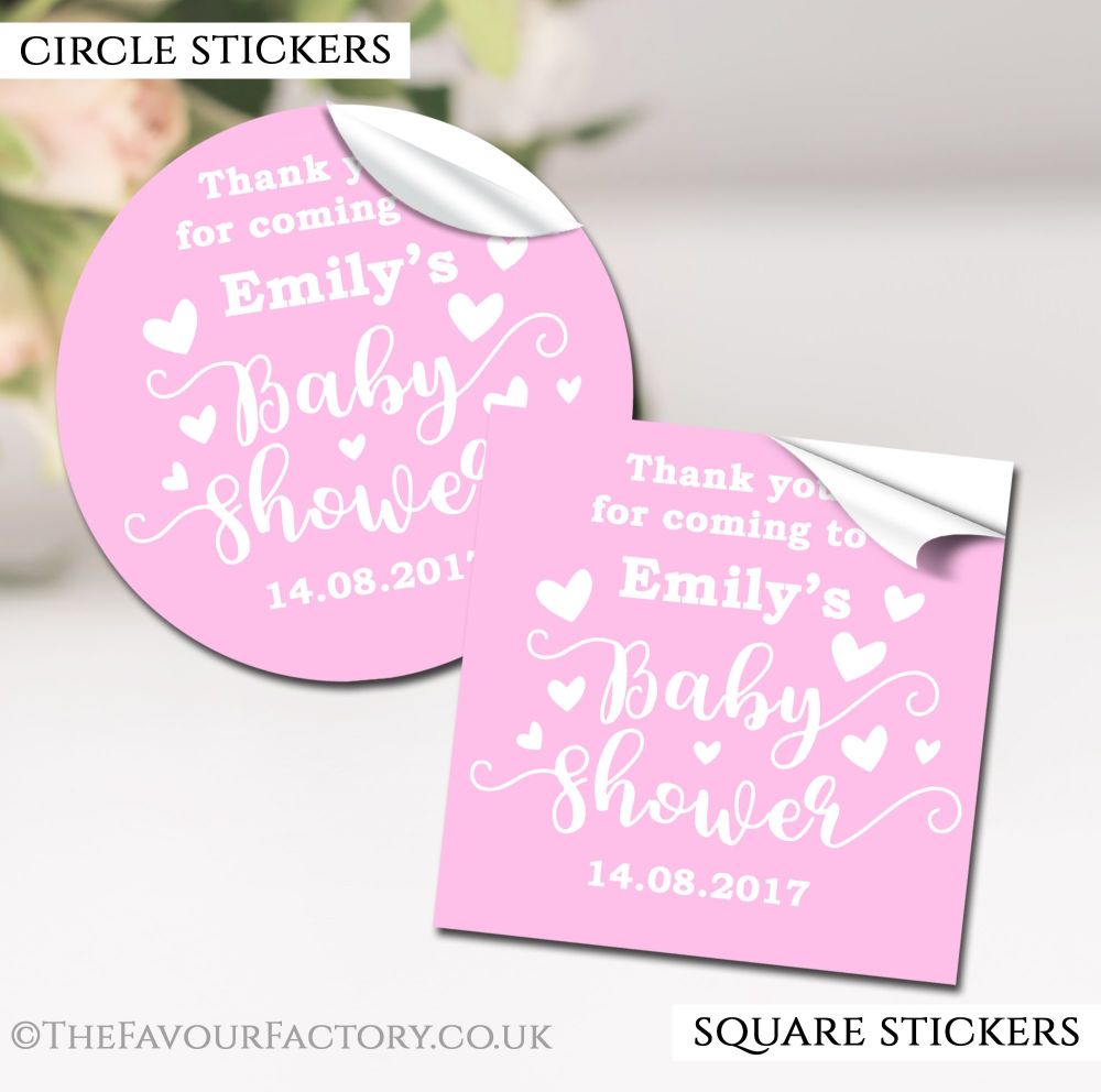 personalised love hearts baby shower