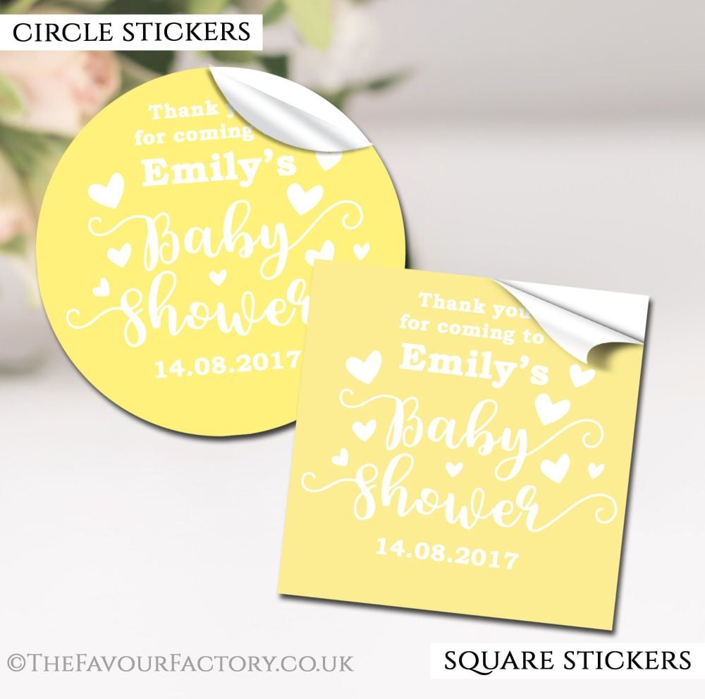 Baby Shower Stickers Personalised
