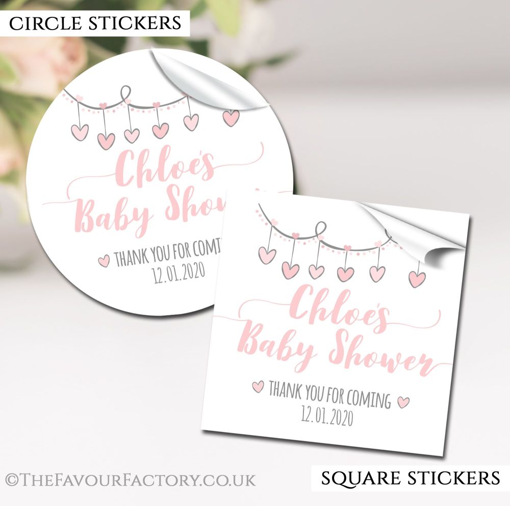 Baby Shower Stickers Personalised