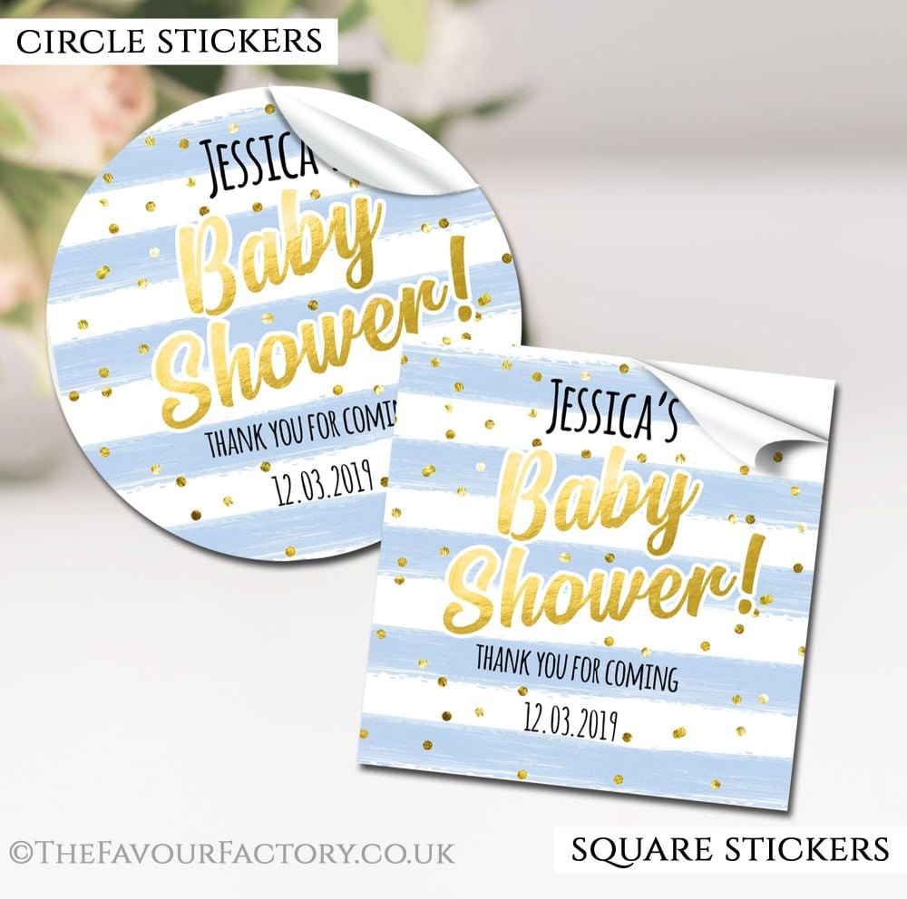 Baby Shower Stickers Personalised