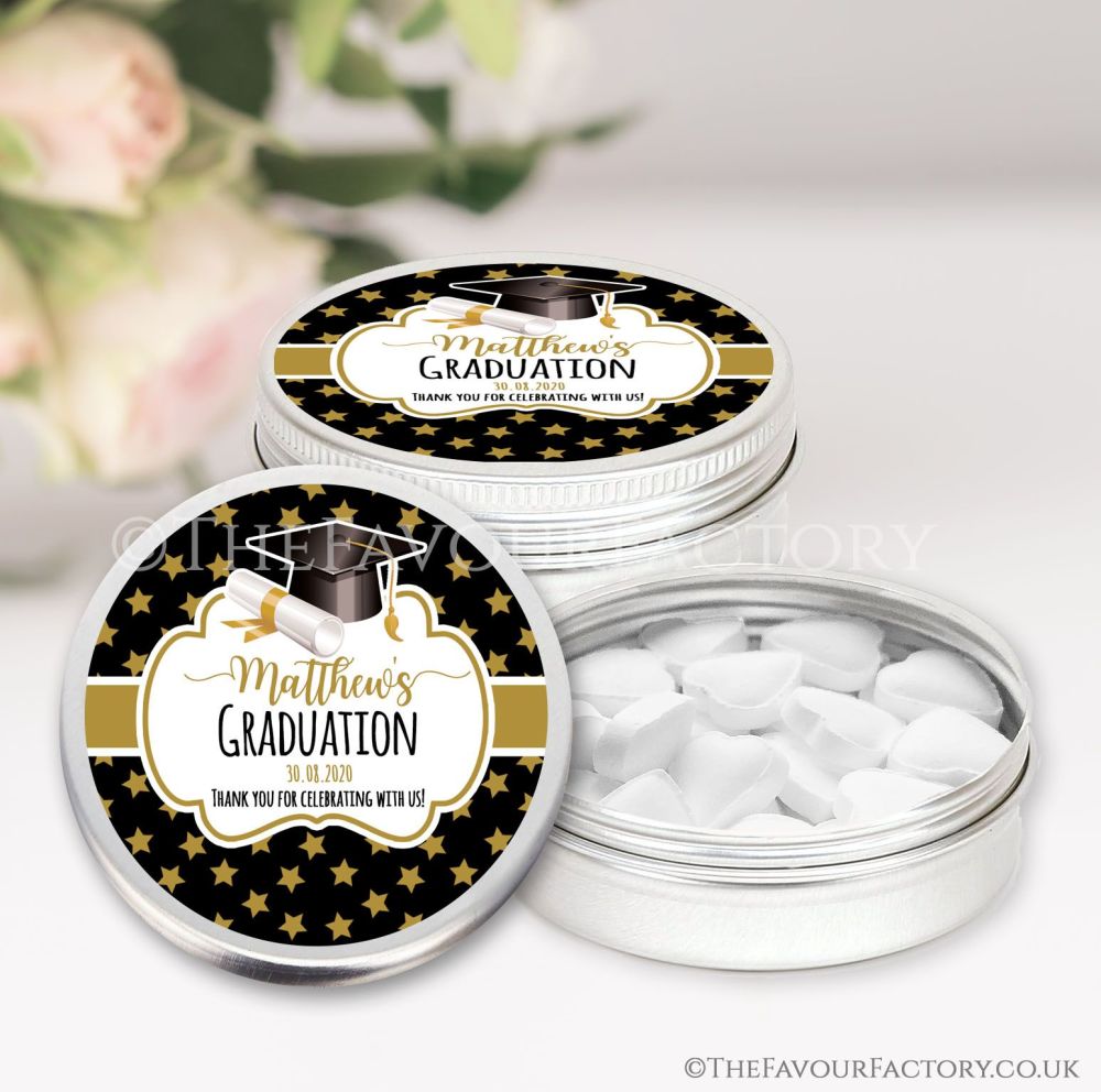 Graduation Favours Keepsakes Tins Personalised - x1