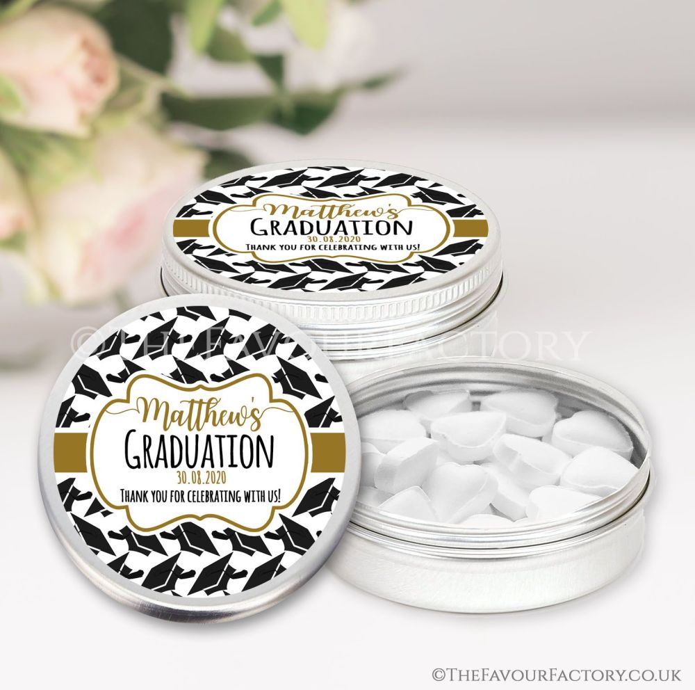 Graduation Favours Keepsakes Tins Personalised - x1