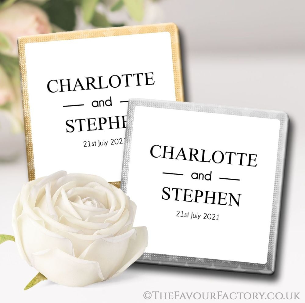 Personalised Wedding Chocolates Favours Classic Monogram